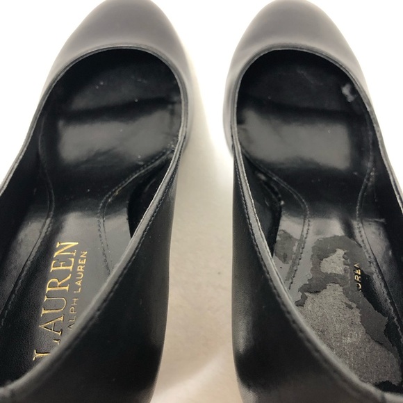 Lauren Ralph Lauren Black Pumps Size 6.5B Block Heel Round Toe Casual Minimalist - Picture 10 of 12